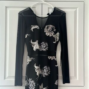 Almost Famous Dress NWT beautiful black with white flowers